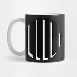 Black on White striped circle Mug